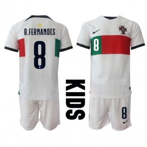 Portugal Bruno Fernandes #8 Gostujuci Dres za Dječji SP 2022 Kratak Rukavima (+ kratke hlače)